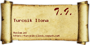 Turcsik Ilona névjegykártya